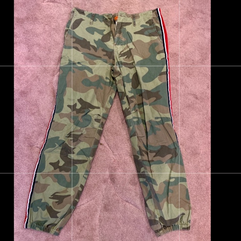 Ruby and Jenna Camo Jeans with Red Stripe